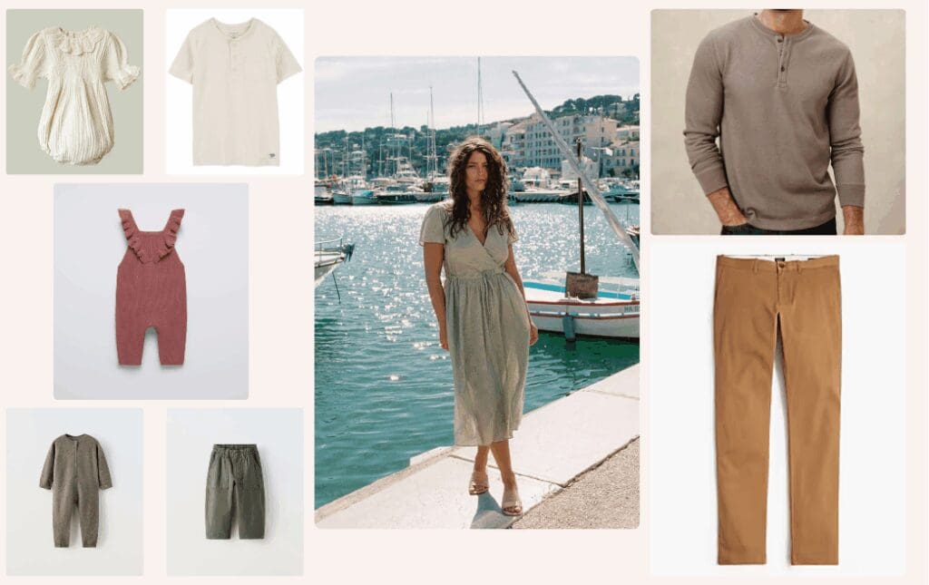 Outfits for members of the family in Fall colors