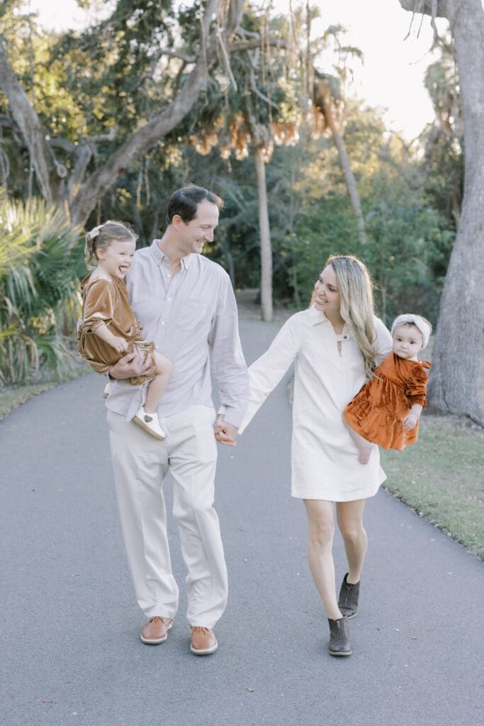 Tampa family photographer capturing portraits at MacDill 48 Park with soft natural light